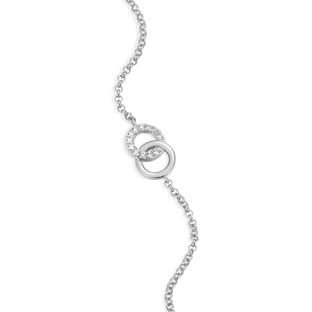 "M" Lab-Created Diamond Silver Bracelet, 7.5"