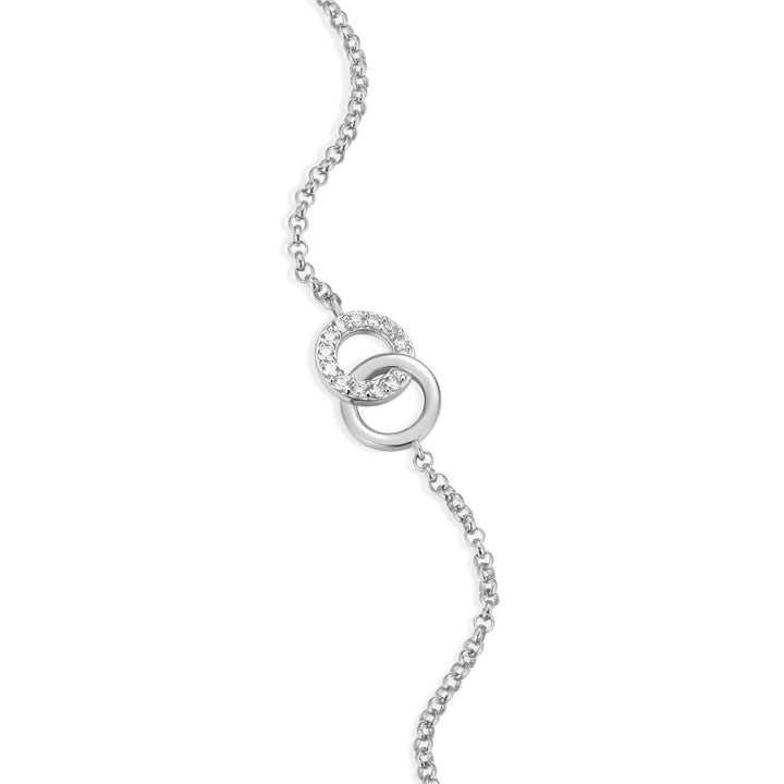 "M" Lab-Created Diamond Silver Bracelet, 7.5"