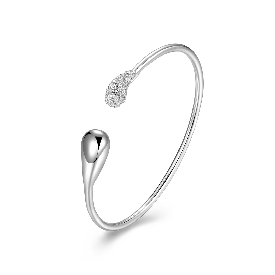 ELLE "Raindrop" Sterling Silver Bangle, 6.75"
