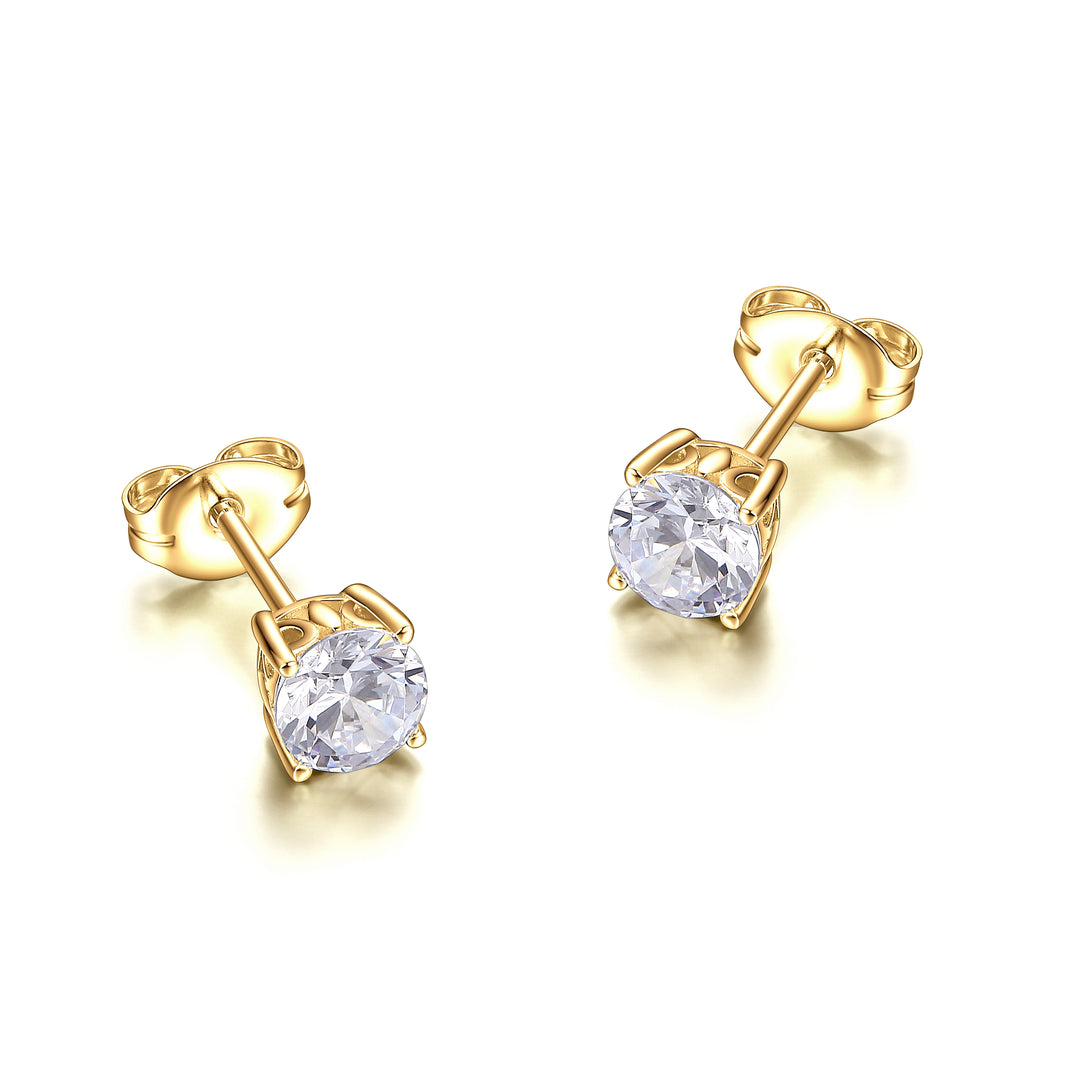 Reign 5MM Round Solitaire Earrings