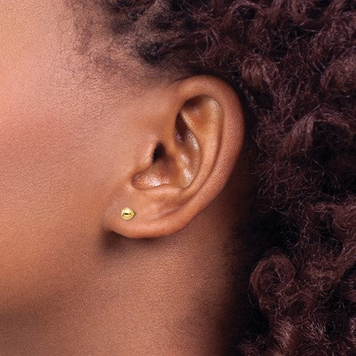10k Yellow 4mm Ball Stud Earrings