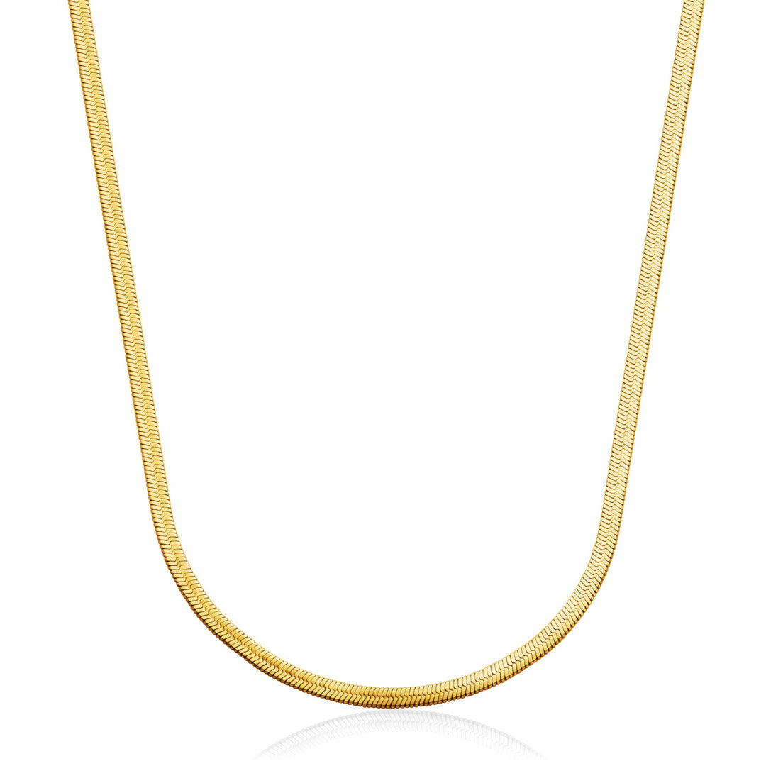 Gold Plated Herringbone Chain, 18"