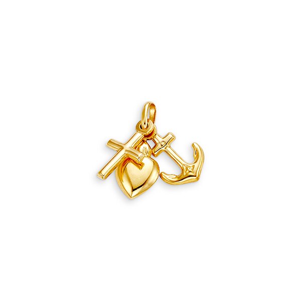 10K Faith, Love & Hope Pendant