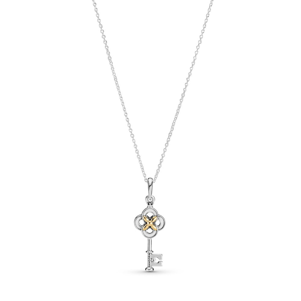 FINAL SALE - Pandora Two-tone Key & Flower Necklace