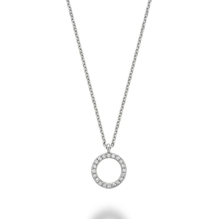 14k white gold circle shaped d
