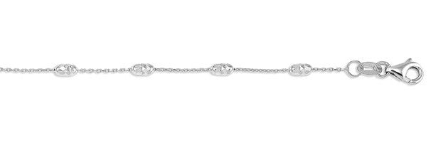 10K Beaded Station Bracelet, 7.5"