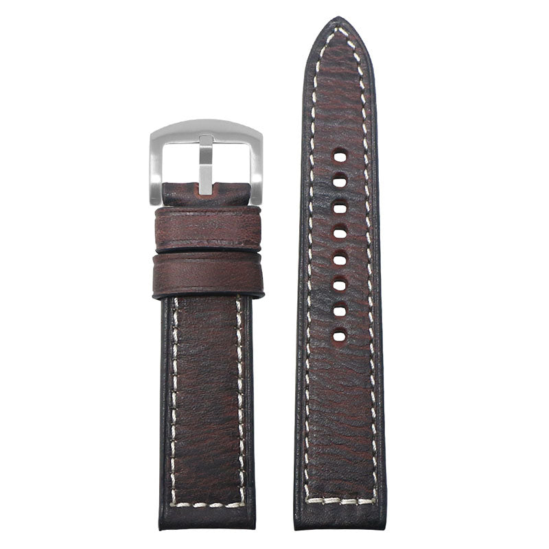 Destroyed leather strap Brown