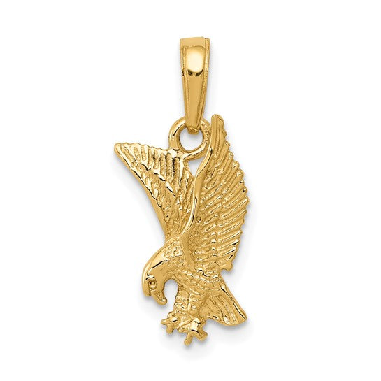 10k yellow gold eagle pendant