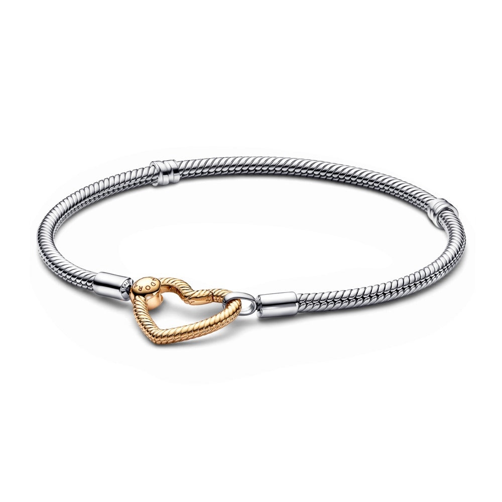 Pandora Moments Heart Closure Snake Chain Bracelet, 7.1"