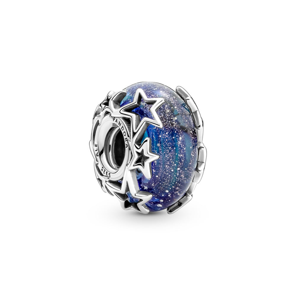 Pandora Moments Galaxy Blue & Star Murano Charm