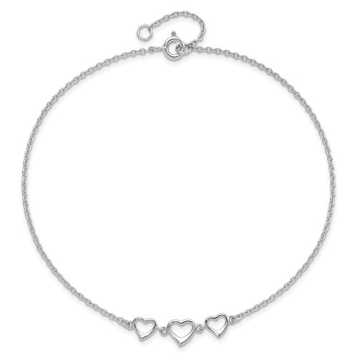 Silver Heart Anklet