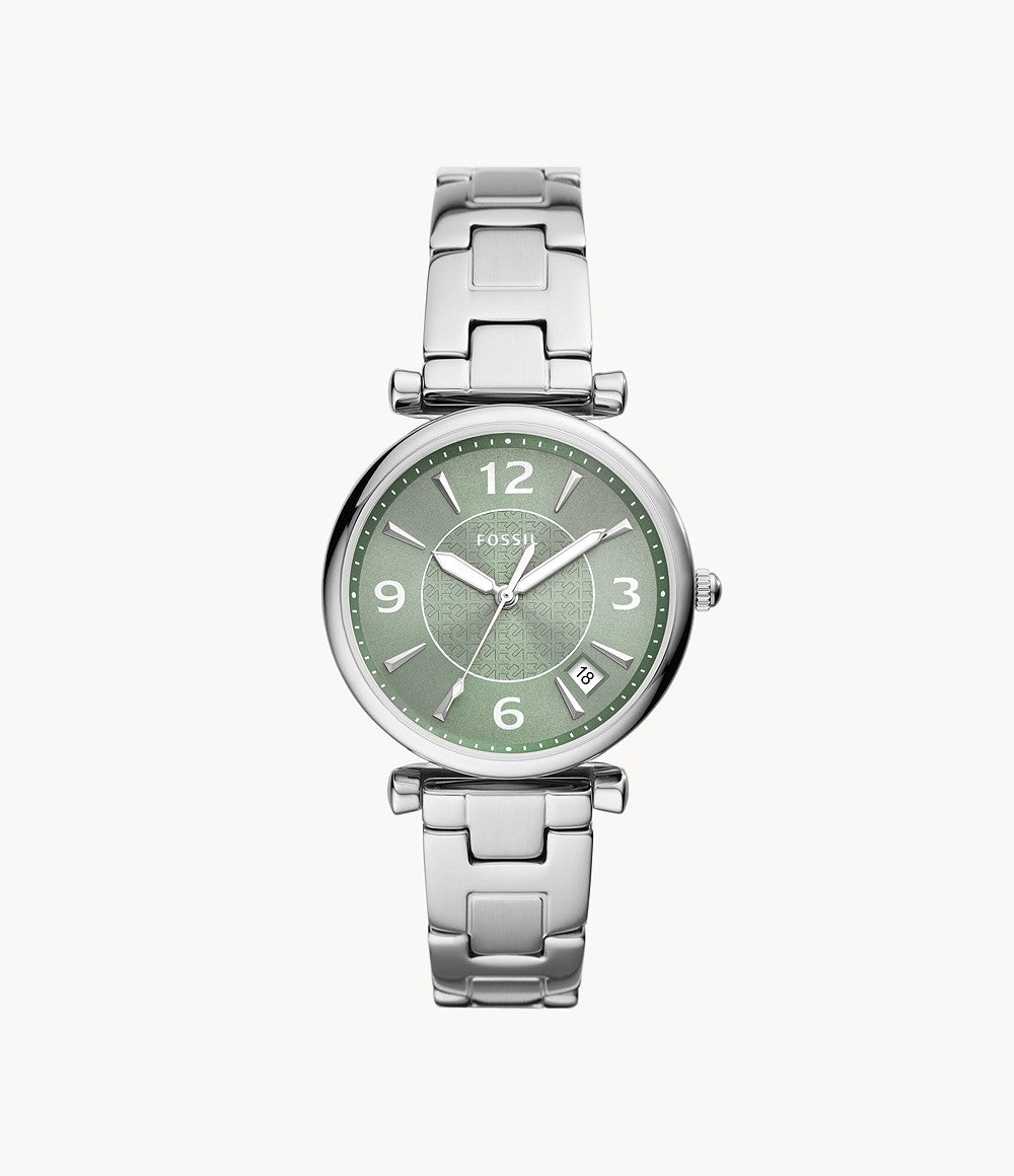 Fossil Carlie Three-Hand Date Stainless Steel Watch