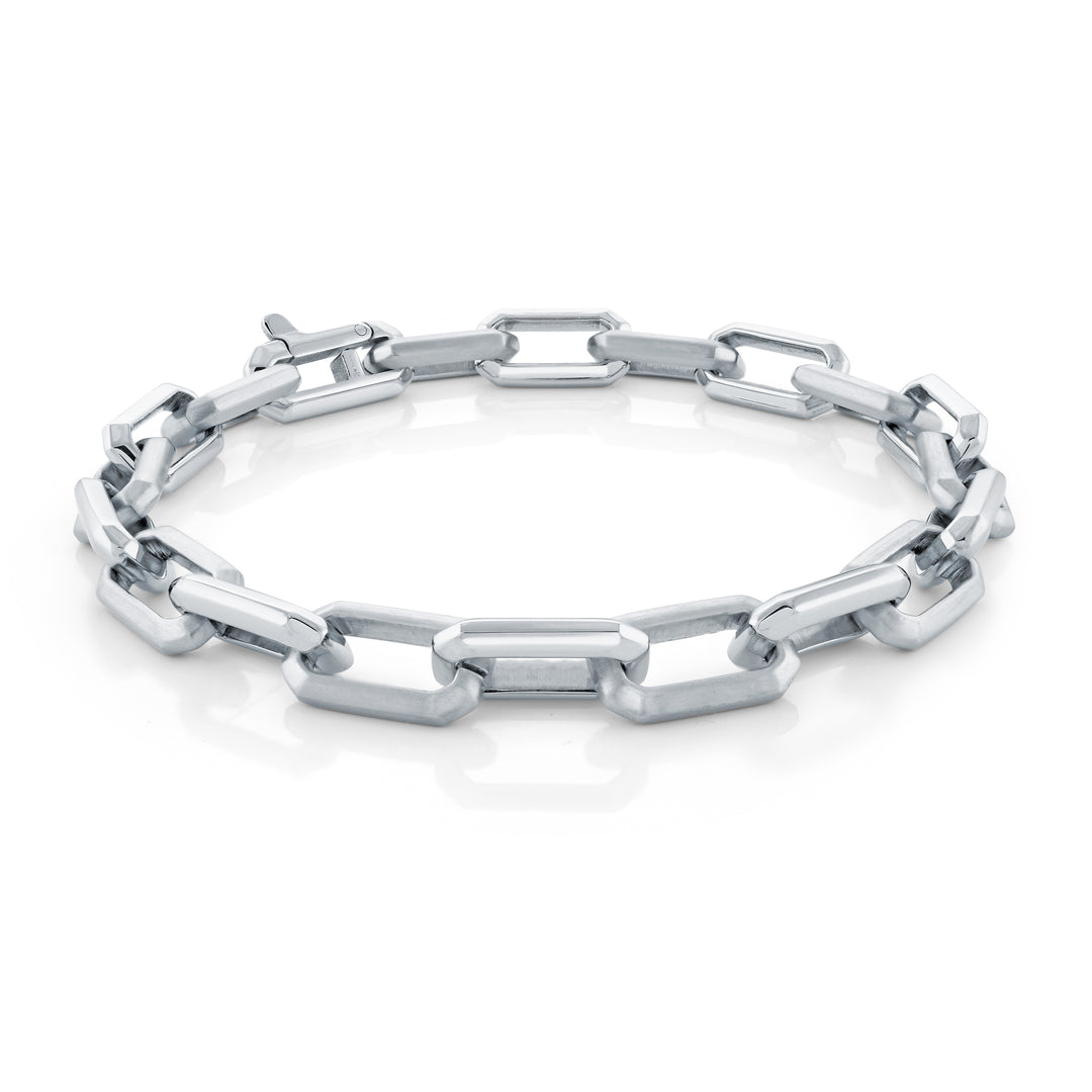 Stainless Steel Rectangle Link Bracelet