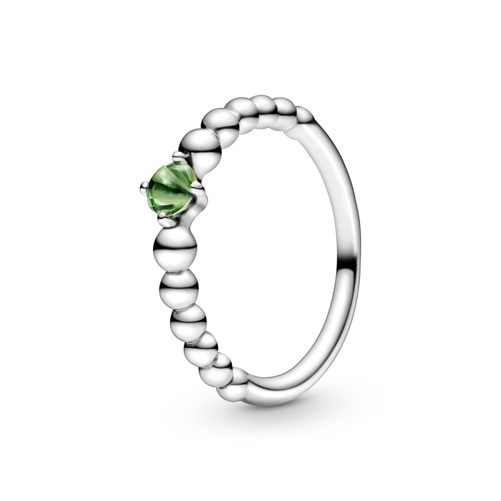 FINAL SALE - Pandora Birthstone August Spring Green Beaded Ring