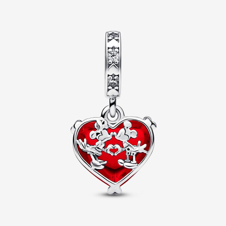 FINAL SALE- Pandora Disney Mickey & Minnie Mouse Kiss Red Murano Glass Dangle Charm