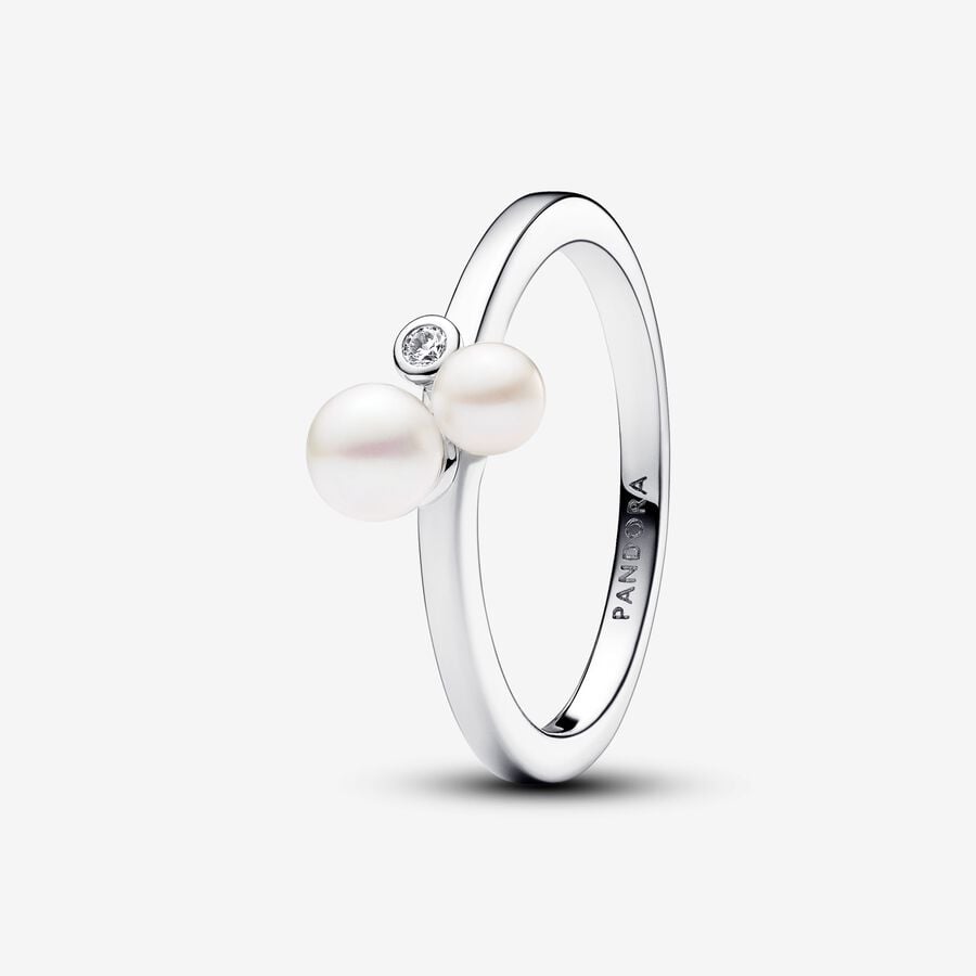 Pandora Duo Treated Freshwater Cultured Pearls Ring, Size 7
