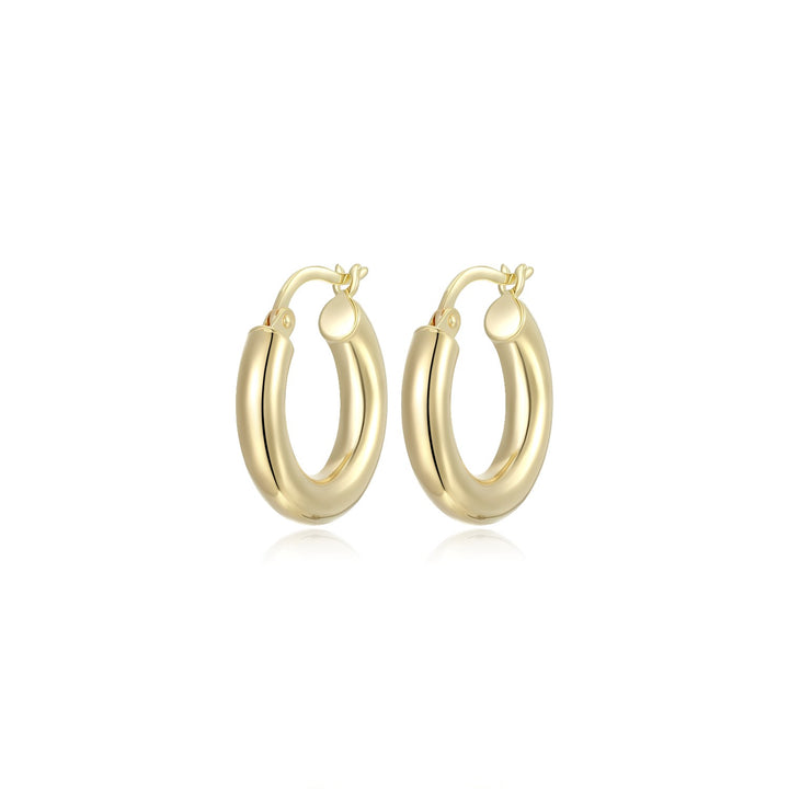Reign Sterling Silver 18k Gold Plated Hoop Earrings
