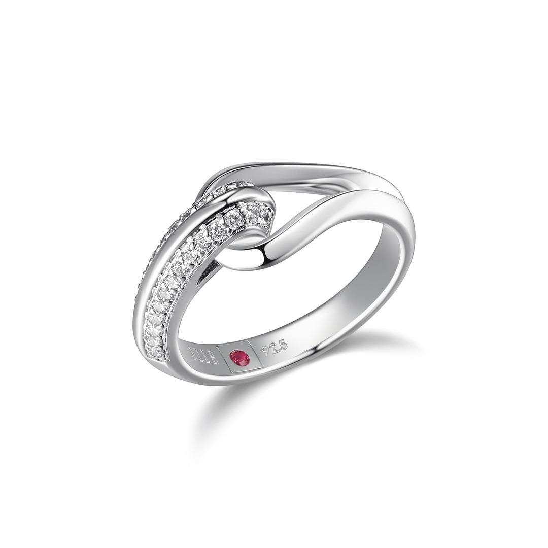 ELLE "Coalesce" rhodium plated sterling silver ring