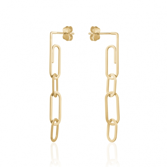 10K Paperclip Dangle Earrings