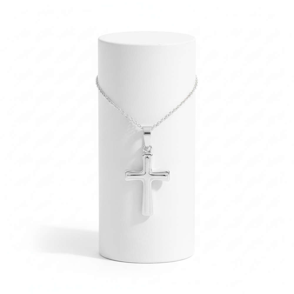 Rhodium-plated sterling silver