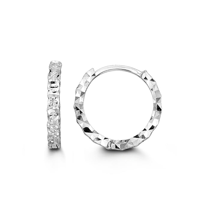 Bella 10k white gold huggie st