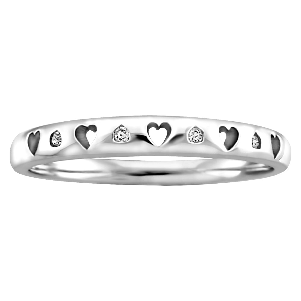 10 Karat Heart Engagement Ring, 0.02 CT Center