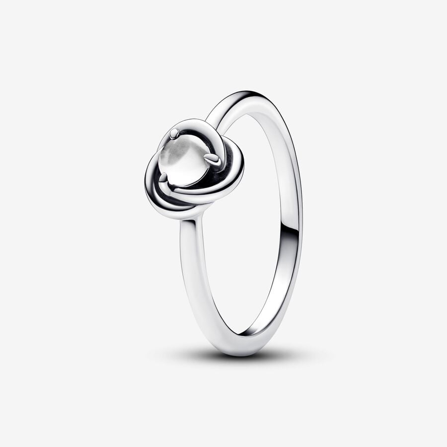Pandora April Clear Eternity Circle Ring, Size 7