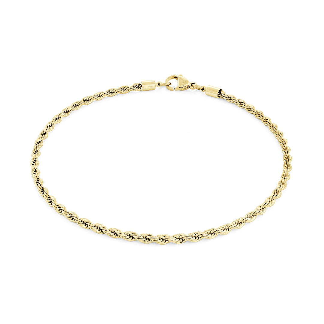 Italgem Steel 3mm Rope Bracelet, 7.25"