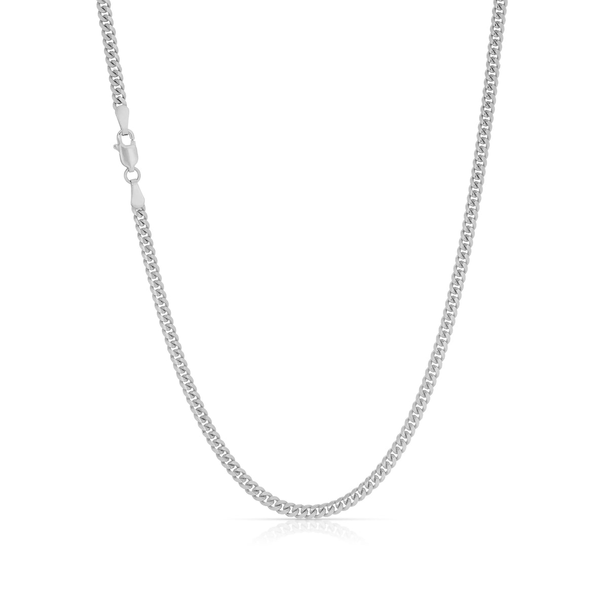 Rhodium-Plated 925 Sterling Silver 4.2mm Cuban Curb Chain