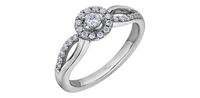 10kt Halo Engagement Ring,