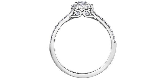18 Karat Halo Engagement Ring, 0.30 CT Center