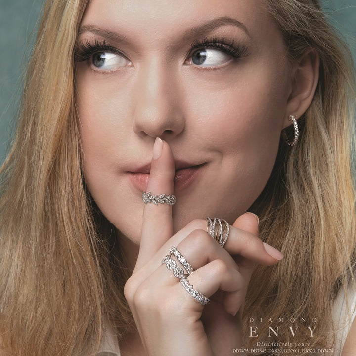 Diamond Envy 10K Hinged Diamond Hoops, 1.00 TDW