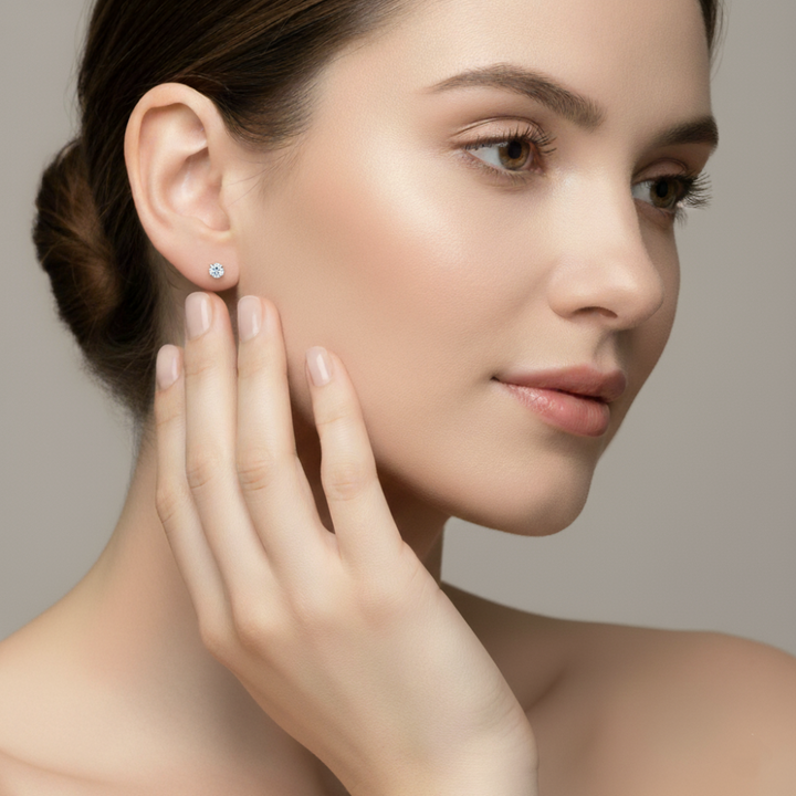 10K 5MM CZ Stud Earrings