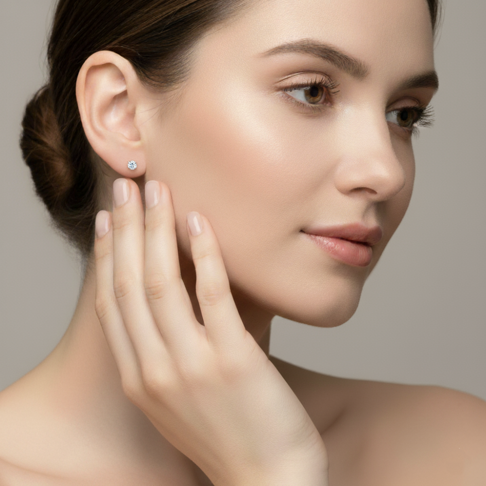 10K 5MM CZ Stud Earrings