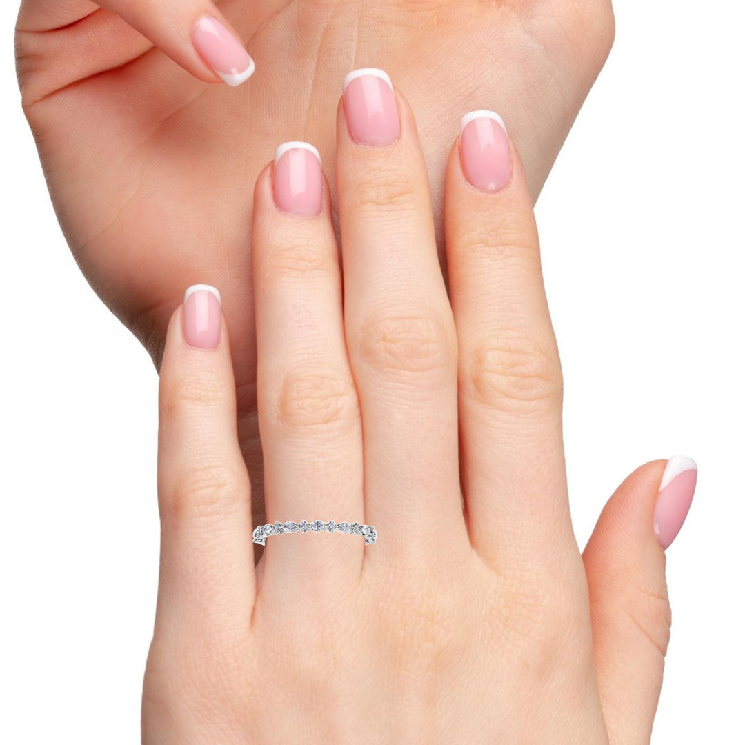 14 Karat Semi Eternity Band, 0.23TDW
