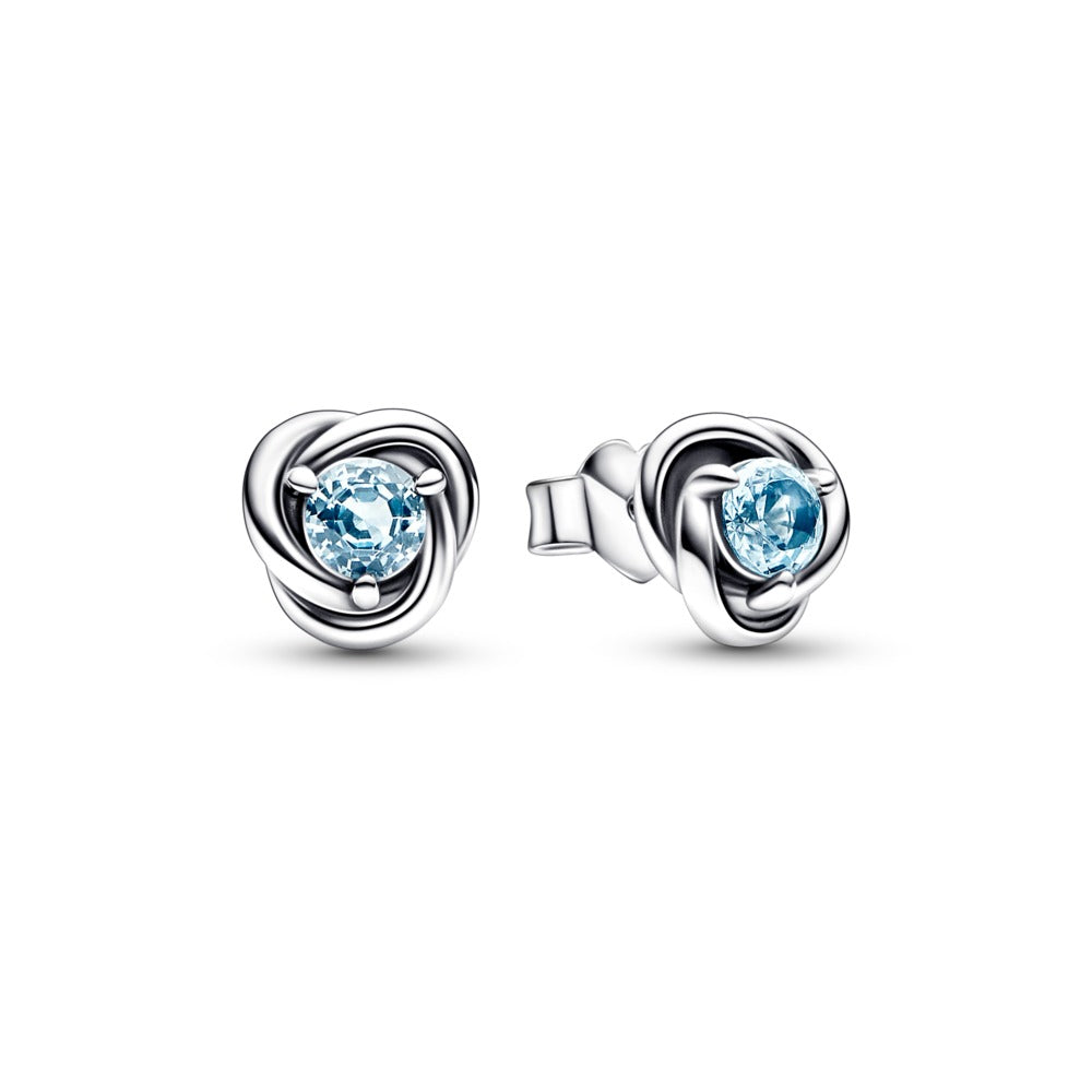 Pandora March Sea Aqua Blue Eternity Circle Stud Earrings