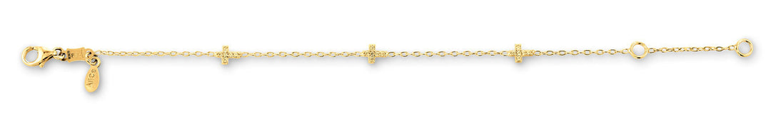 10K Child's Cross Bracelet, 6"