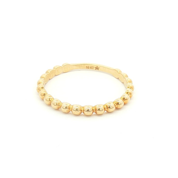 10K Beaded Stacking Ring