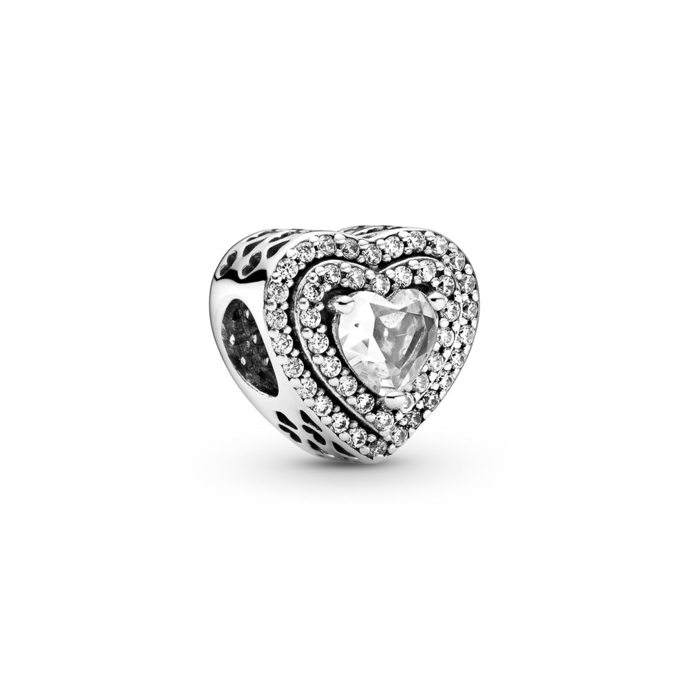 FINAL SALE- Sparkling Levelled Hearts Charm GNM Fine Jewellers