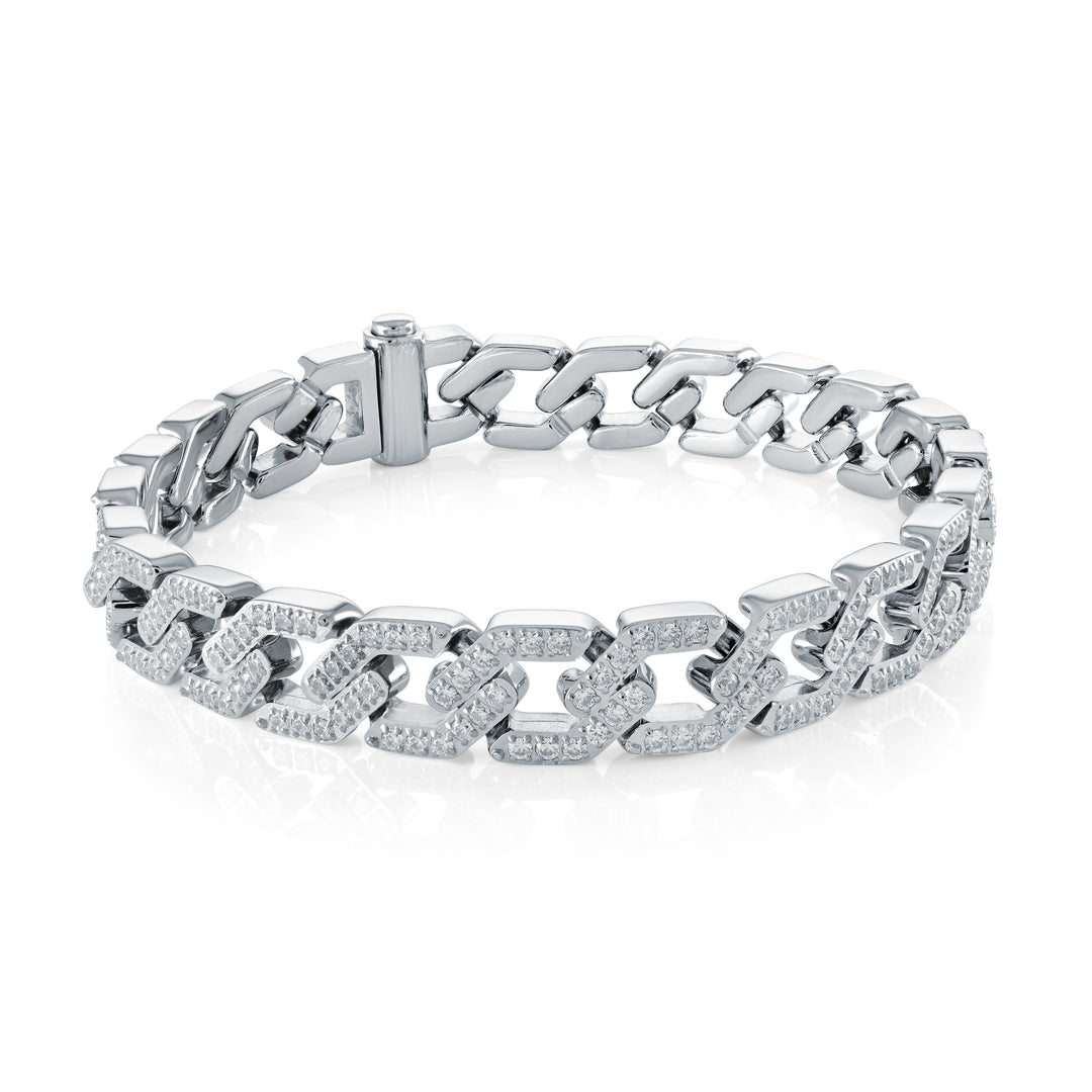 Stainless Steel Hexagon Link Bracelet