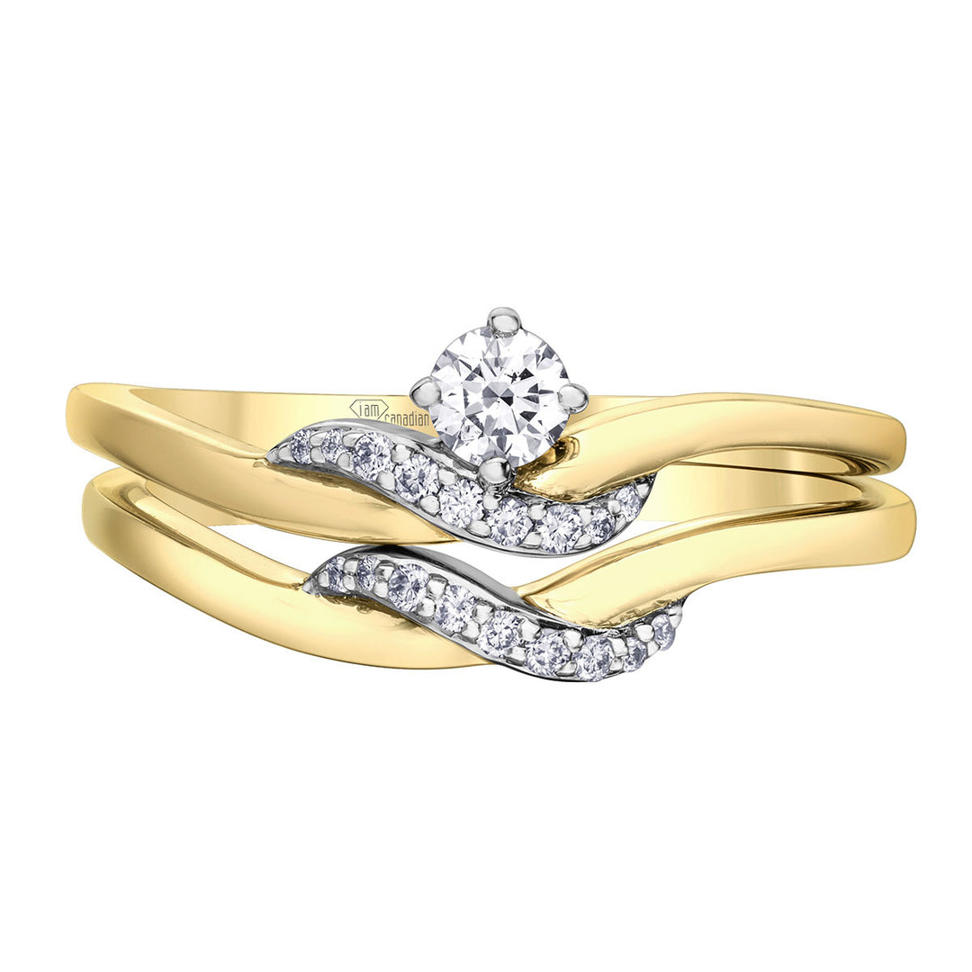 10 Karat Cont Engagement Ring, 0.15 CT Center