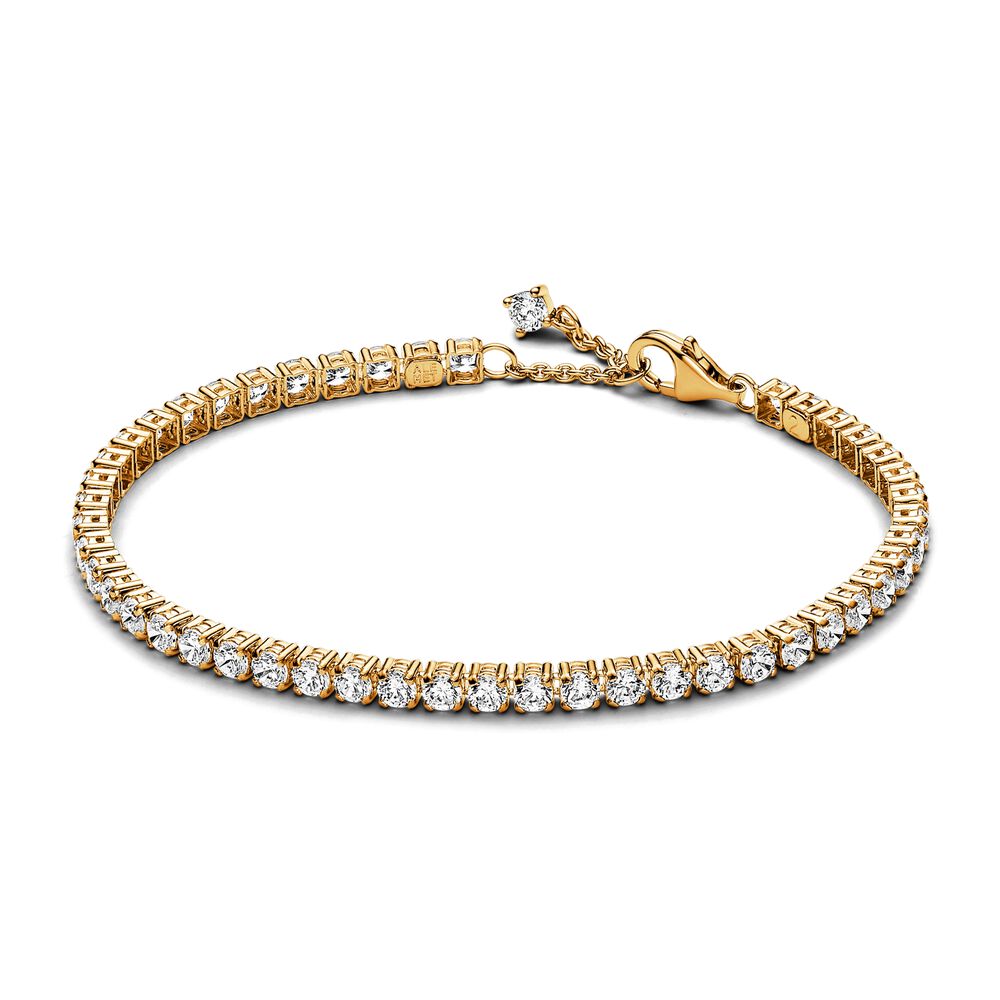 Pandora 14KY Gold Plated Tennis Link Bracelet, 7.9 "
