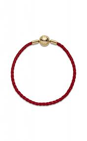 Pandora Moments Red Woven Leather Bracelet, 7.5"
