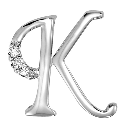 10K Letter "K" Diamond Pendant
