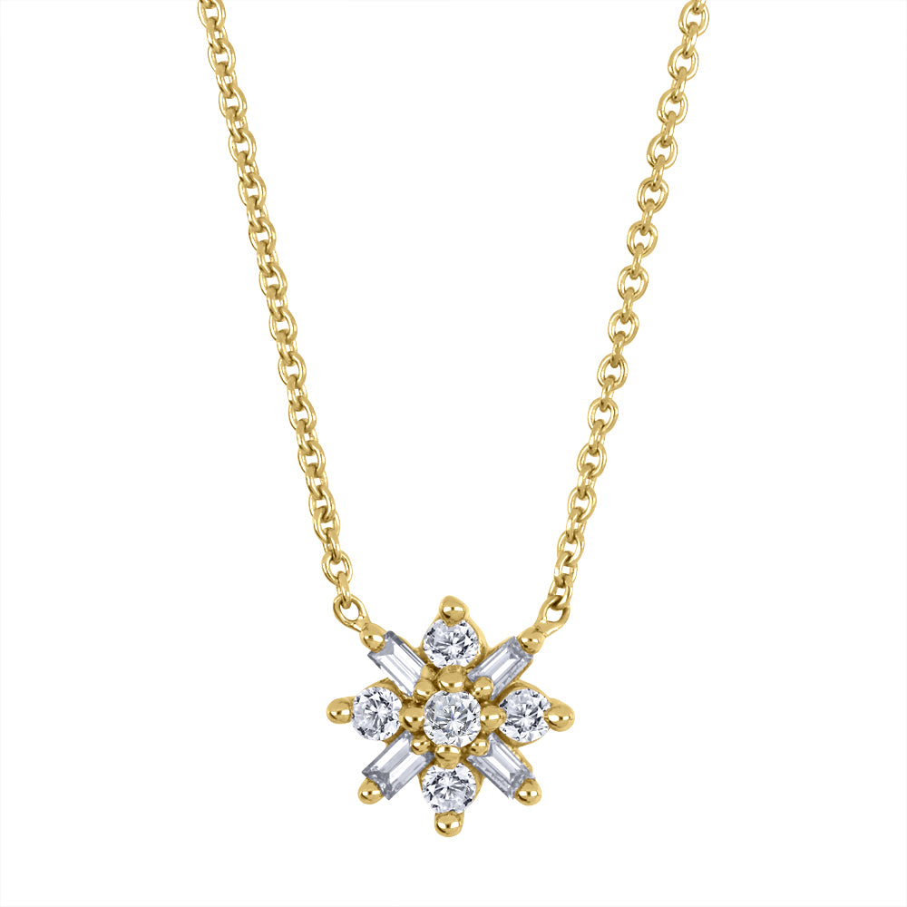 "Fire and Ice" 10K Gold Diamond Necklace