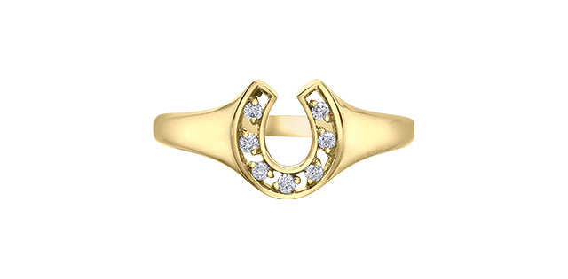10 Karat Diamond Horseshoe Ring, 0.07 TDW