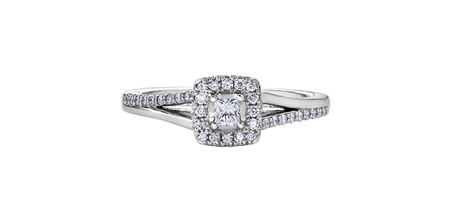 10K Engagement Ring, 0.10 CT Center