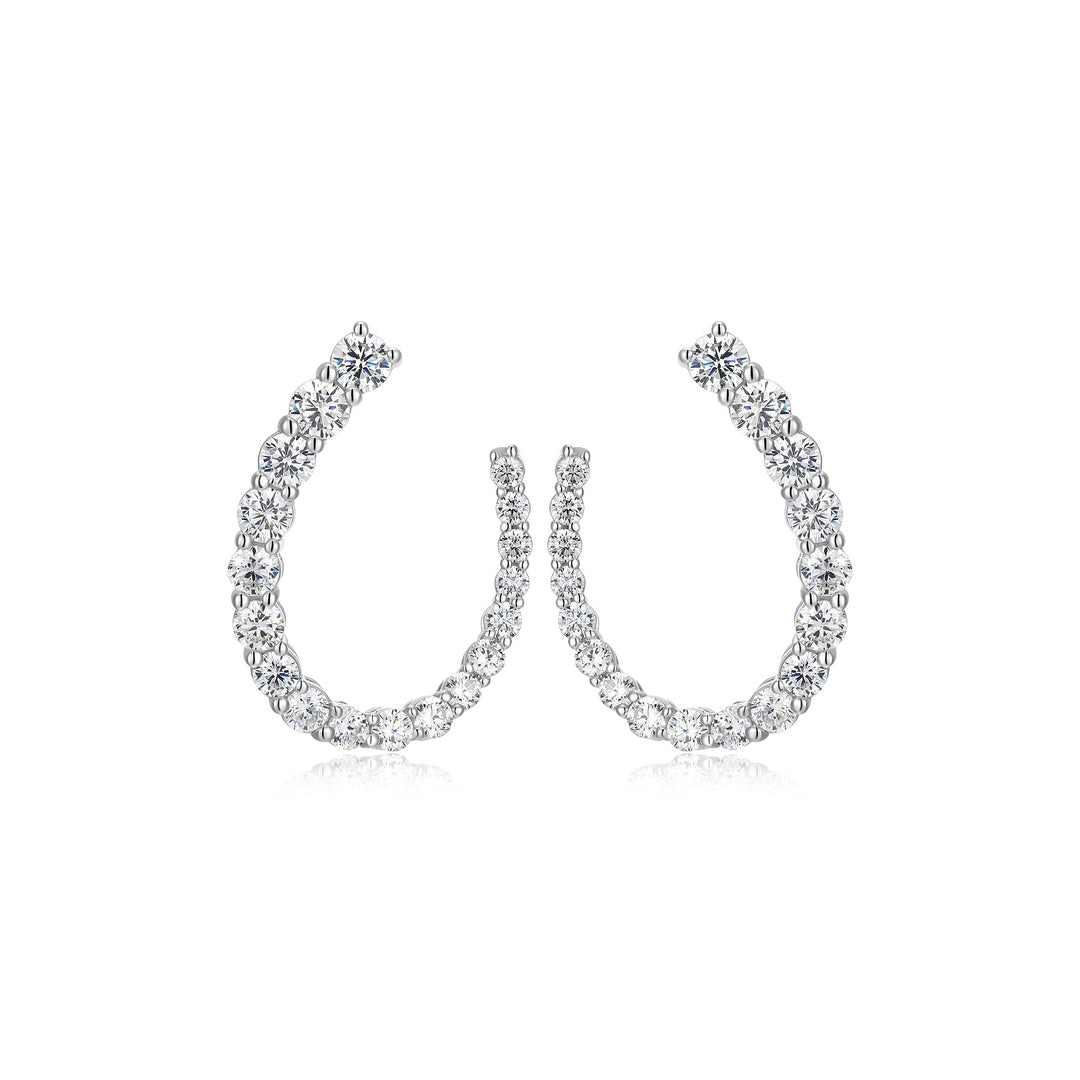 Reign Sterling Silver U-Shaped Earrings