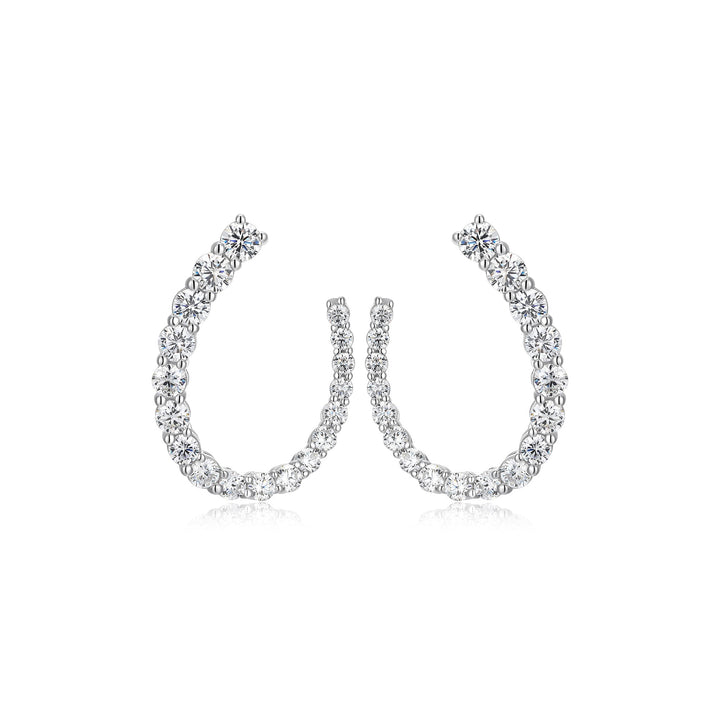 Reign Sterling Silver U-Shaped Earrings