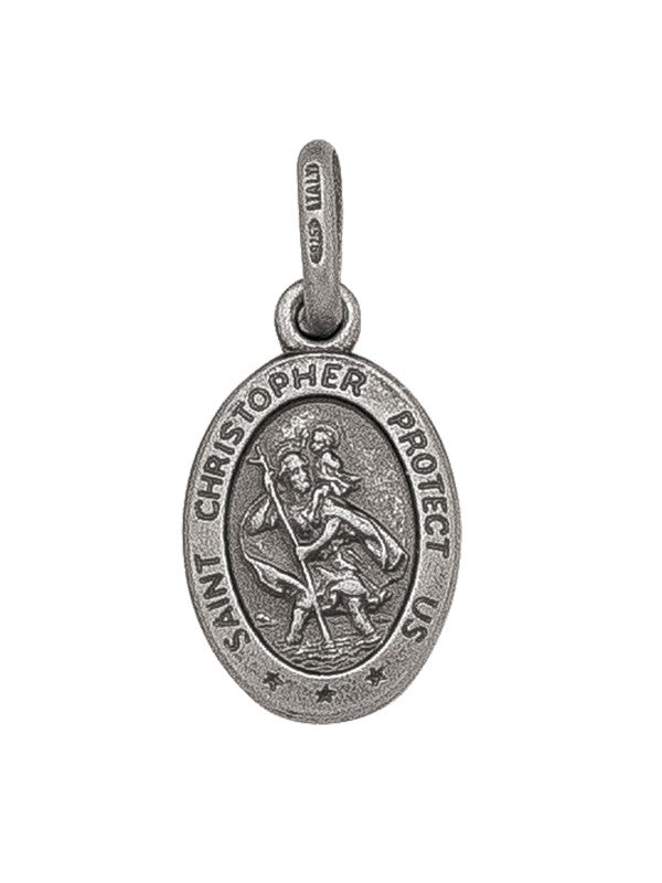 Sterling silver oval St.Christ